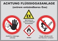 Aufkleber „Achtung Flüssiggasanlage“